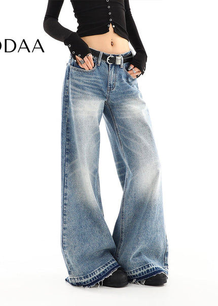 Blue Loose Fit Spice Girls Low-Rise Wide-Leg Jeans - S / Light Blue - Women’s Jeans