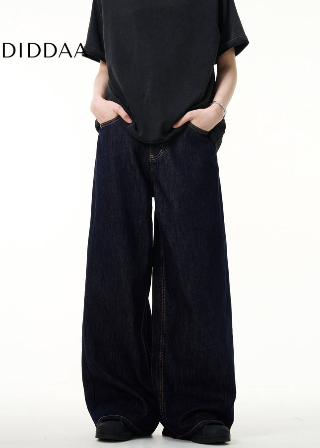 Blue Loose Fit Wide Leg Cleanfit Jeans for All - Men’s Jeans