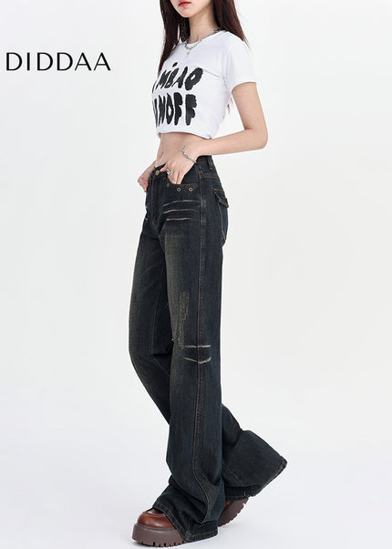 Blue Low-Rise Slightly Flared Jeans for Women - Women’s Jeans