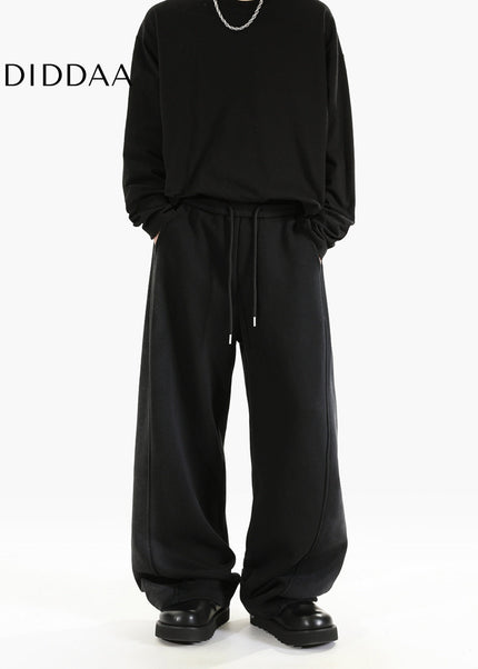 Blue Retro Distressed Loose Wide-leg Sweatpants - Unisex Sweatpants