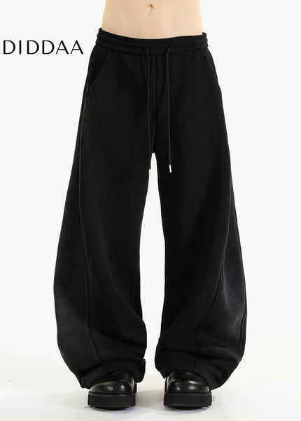 Blue Retro Distressed Loose Wide-leg Sweatpants - Unisex Sweatpants