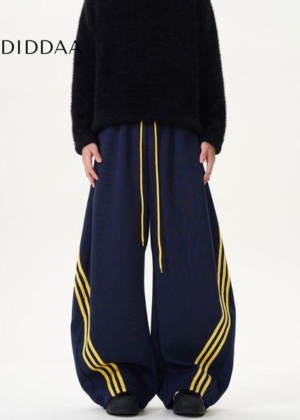 Blue Retro Stripe Draped Scimitar Sweatpants - Unisex Sweatpants