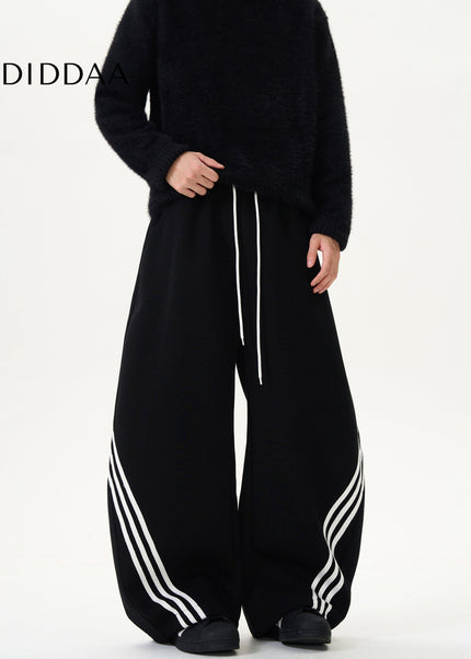 Blue Retro Stripe Draped Scimitar Sweatpants - Unisex Sweatpants