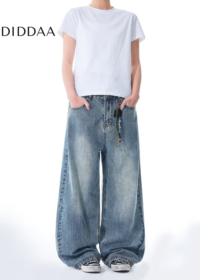 Blue Retro Washed Cleanfit Straight Leg Jeans - Men’s Jeans