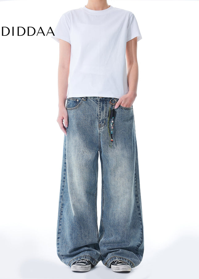 Blue Retro Washed Cleanfit Straight Leg Jeans - Men’s Jeans