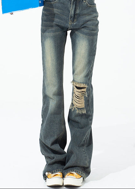 Blue Ripped High Street Bootcut Jeans for Women - Women’s Jeans