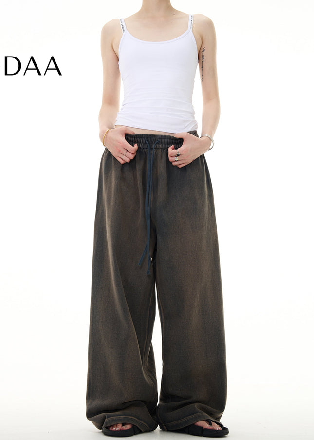 Blue Vintage Washed Loose Fit Wide-Leg Pants for All - S / Vintage Blue - Men’s Jeans