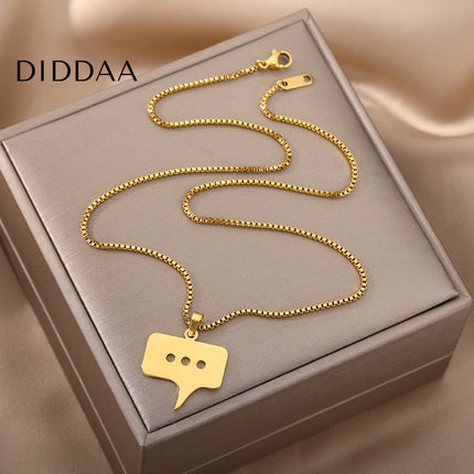 Blurb Pendant Necklace | Gold Silver Speech Bubble Chain - Necklaces