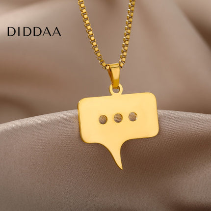 Blurb Pendant Necklace | Gold Silver Speech Bubble Chain - Necklaces