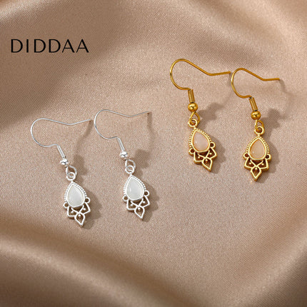 Castello Earrings | Gold Silver Simple Drop Earrings - Silver - Earrings