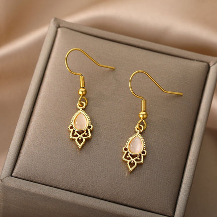 Castello Earrings | Gold Silver Simple Drop Earrings - Gold - Earrings