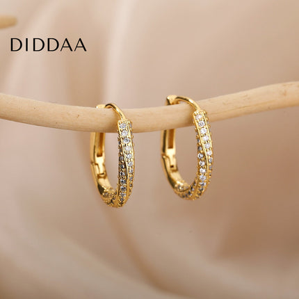 Celeste Earrings | Gold Silver Zirconia Cute Hoop Earrings - Earrings