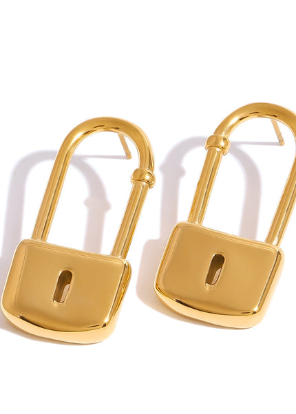 Jieding European and American stainless steel gold earrings, high-end sense of niche, personality earrings, titanium steel stud earrings, cross-border jewelry