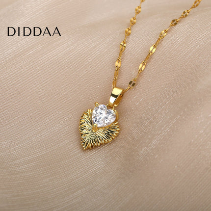 Clara Pendant Necklace | Gold Zirconia Stone Chain - Gold - Necklaces