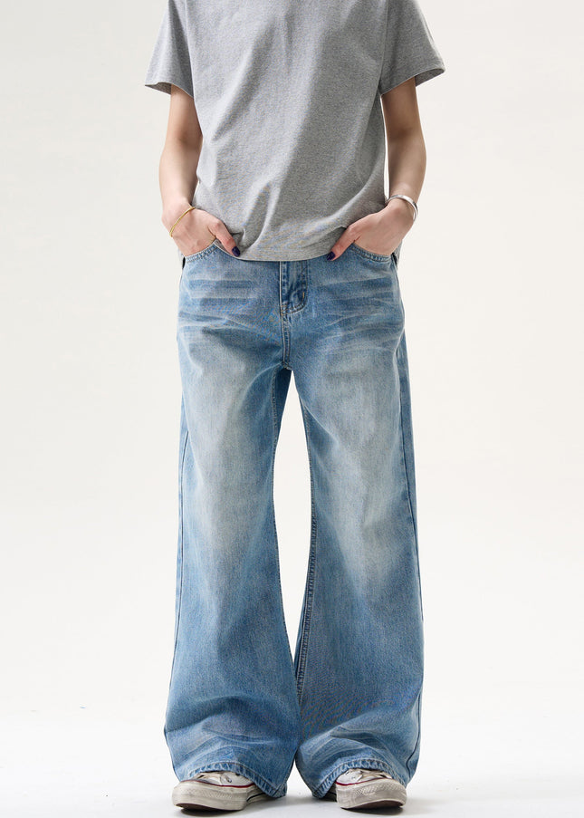 Classic Blue Loose Fit Straight Jeans for Men and Women - Men’s Jeans