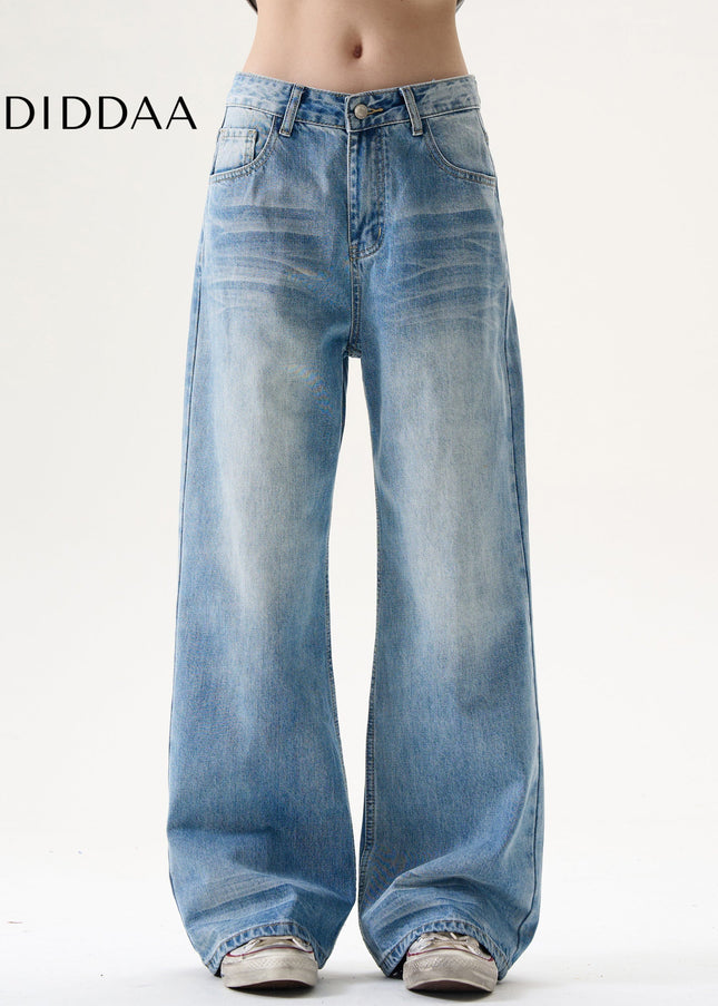 Classic Blue Loose Fit Straight Jeans for Men and Women - Men’s Jeans