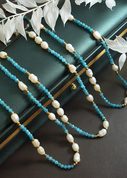 Bohemian Jewelry Trendy Fashion Commuter Colored Stone Pearl Necklace Niche Design Pre-loved Fashion Jewelry