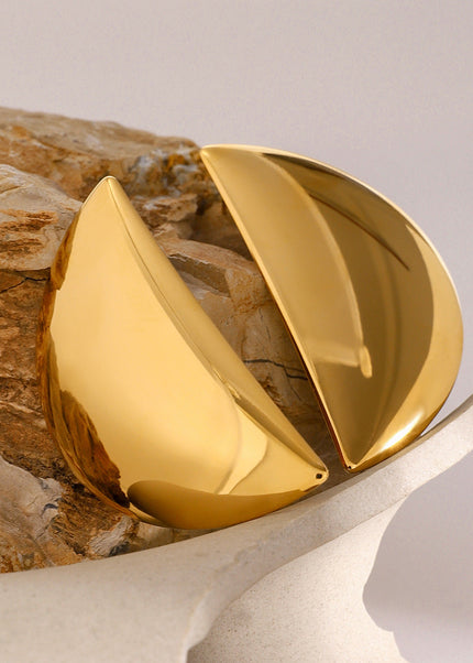 Jieding European and American stainless steel moon stud earrings, geometric exaggerated high-end earrings, titanium steel earrings, cross-border jewelry foreign trade