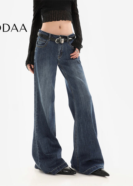 Dark Blue Low Waist Flare Jeans for Women 2025 - S / Dark Blue - Women’s Jeans