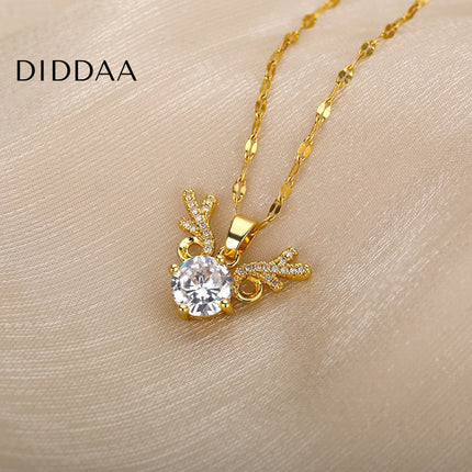 Debut Pendant Necklace | Gold Zirconia Stone Chain - Gold - Necklaces