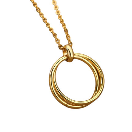 Deuce Pendant Necklace | Gold Double Ring Chain