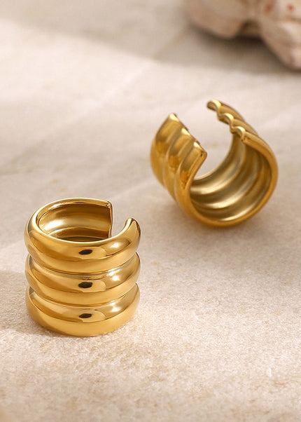 Jieding Europe and America pierced ear clips high-end exaggerated earrings stainless steel C-type earrings cross-border ear bone clips wholesale