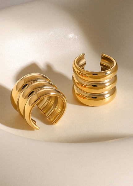 Jieding Europe and America pierced ear clips high-end exaggerated earrings stainless steel C-type earrings cross-border ear bone clips wholesale