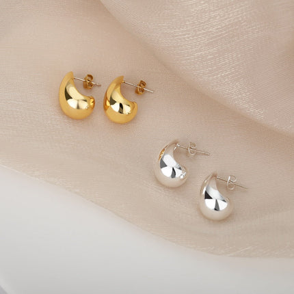 Droplet Earrings | Gold Silver Droplet Cute Stud Earrings - Earrings