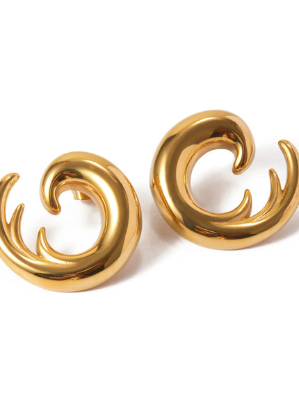 Jieding European and American 18k gold titanium steel earrings do not fade earrings, light luxury high-end earrings, stainless steel jewelry cross-border