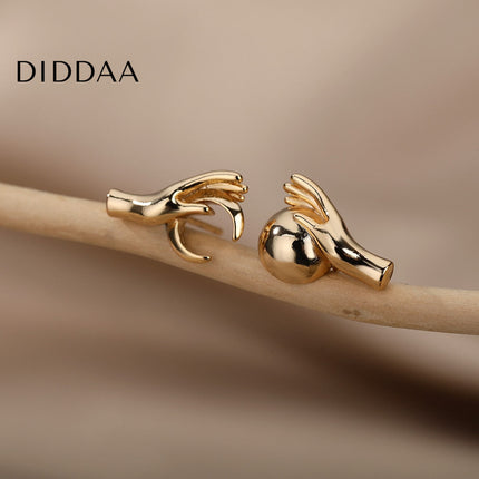 Glace Earrings | Gold Hands Stud Earrings - Earrings