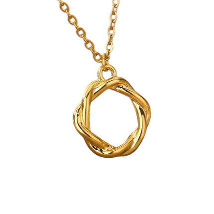 Golden Pendant Necklace | Gold Spiral Ring Chain