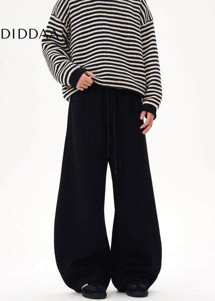 Gray Elasticated Waist Fleece Sweatpants Unisex Casual Pants - Unisex Sweatpants