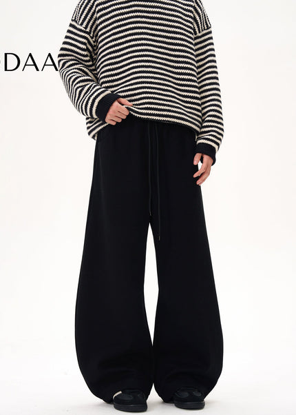 Gray Elasticated Waist Fleece Sweatpants Unisex Casual Pants - S / Black - Unisex Sweatpants