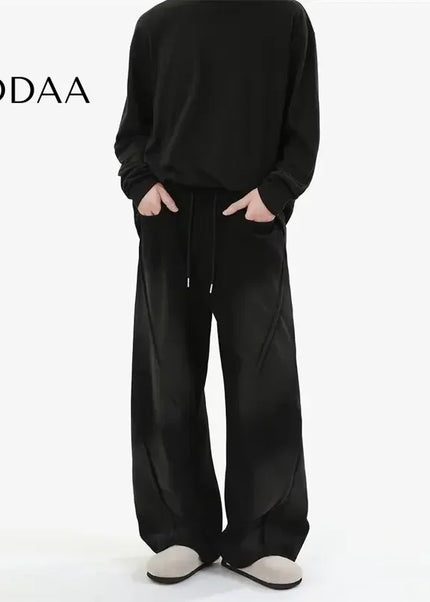 Gray Fleece Lined Loose Fit Casual Pants for Men - Unisex Sweatpants