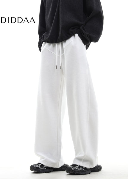 Gray Loose Fit Casual Wide-Leg Trousers for All - Unisex Sweatpants