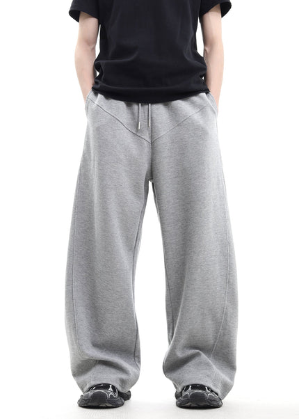 Gray Loose Fit Casual Wide-Leg Trousers for All - Unisex Sweatpants