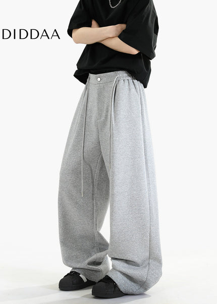 Gray Loose Fit Cotton Sweatpants for Men and Women - Unisex Sweatpants
