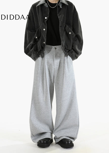 Gray Loose Fit Cotton Sweatpants for Men and Women - Unisex Sweatpants