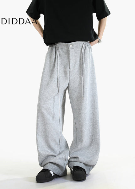 Gray Loose Fit Cotton Sweatpants for Men and Women - Unisex Sweatpants