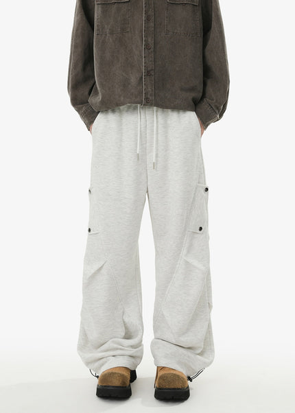 Gray Loose Fit Retro Cargo Sweatpants for Men and Women - Unisex Sweatpants