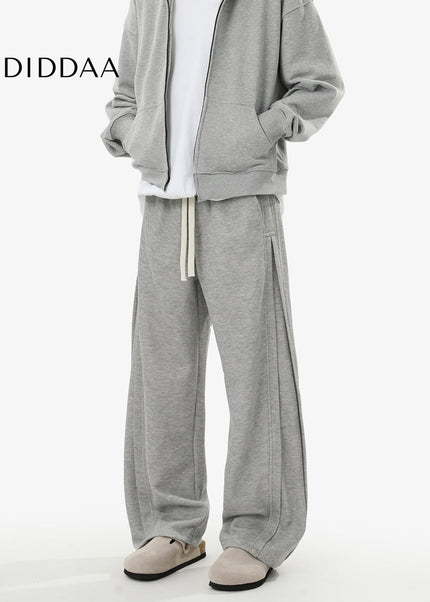 Gray Loose Fit Retro Sweatpants for Men and Women - Unisex Sweatpants