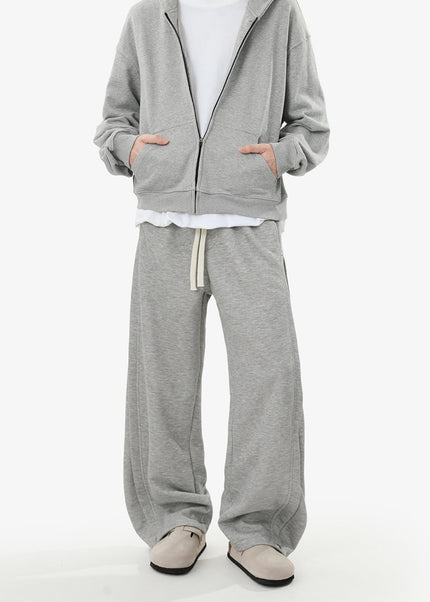 Gray Loose Fit Retro Sweatpants for Men and Women - Unisex Sweatpants