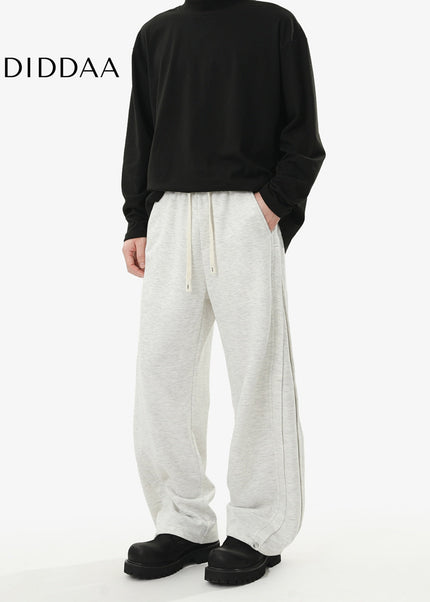 Gray Loose Fit Retro Sweatpants for Men and Women - Unisex Sweatpants