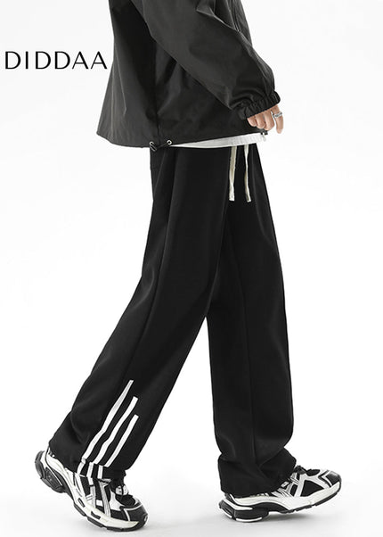 Gray Loose Fit Three Bars Men’s Sweatpants - Unisex Sweatpants