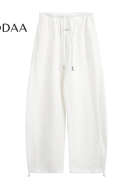 Gray Loose Fit Wide-Leg Sweatpants for Men and Women - M / White - Unisex Sweatpants