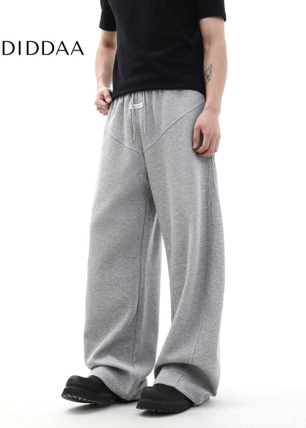 Gray Loose Fit Wide-Leg Sweatpants for Men and Women - Unisex Sweatpants