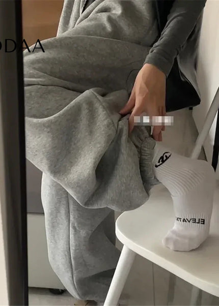 Gray Oversize Loose Fit Sweatpants Women Harajuku Style - Unisex Sweatpants