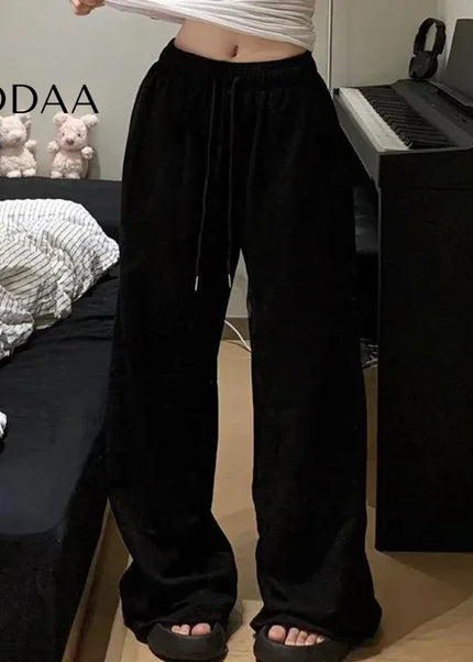 Gray Oversized Elastic Waist Sweatpants for Women - Black / S - Unisex Sweatpants