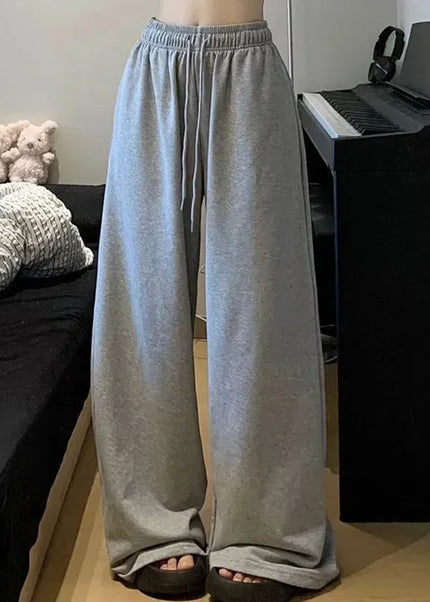 Gray Oversized Elastic Waist Sweatpants for Women - Grey / S - Unisex Sweatpants