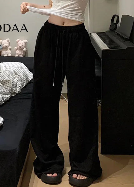 Gray Oversized Elastic Waist Sweatpants for Women - Unisex Sweatpants